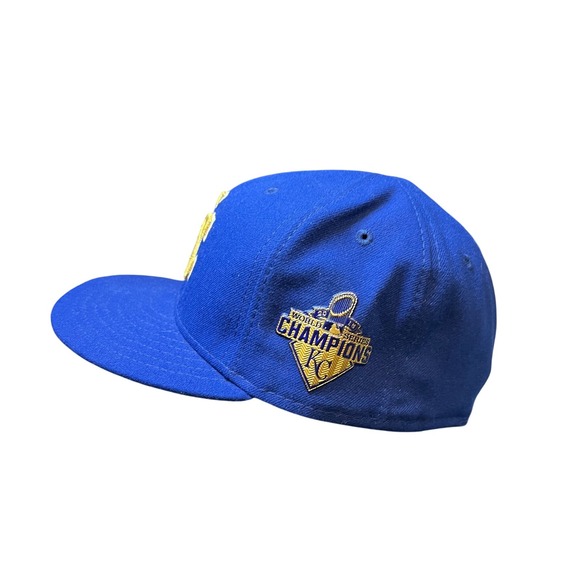 Kansas City Royals 50/50 size 7 Baseball Cap World Series Champions 2015 - Picture 2 of 4